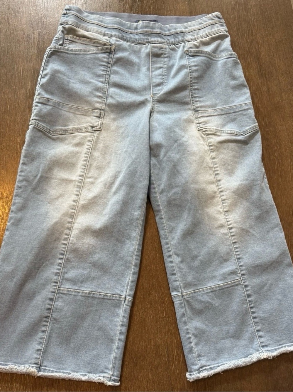 Democracy Ab solution Skyrise Glider Crop Wide Leg Jeans Women’s Size 16p Petite